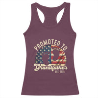 Funny Promoted To Grandfather 2025 Racerback Tank Top Newborn Vintage American Flag