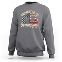 Funny Promoted To Grandfather 2025 Sweatshirt Newborn Vintage American Flag