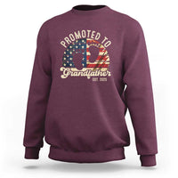 Funny Promoted To Grandfather 2025 Sweatshirt Newborn Vintage American Flag