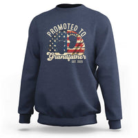 Funny Promoted To Grandfather 2025 Sweatshirt Newborn Vintage American Flag