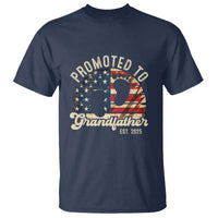 Funny Promoted To Grandfather 2025 T Shirt Newborn Vintage American Flag