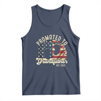 Funny Promoted To Grandfather 2025 Tank Top Newborn Vintage American Flag