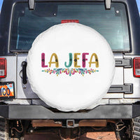 Funny Mexican Spanish La Jefa Boss Spare Tire Cover Mexican Flowers