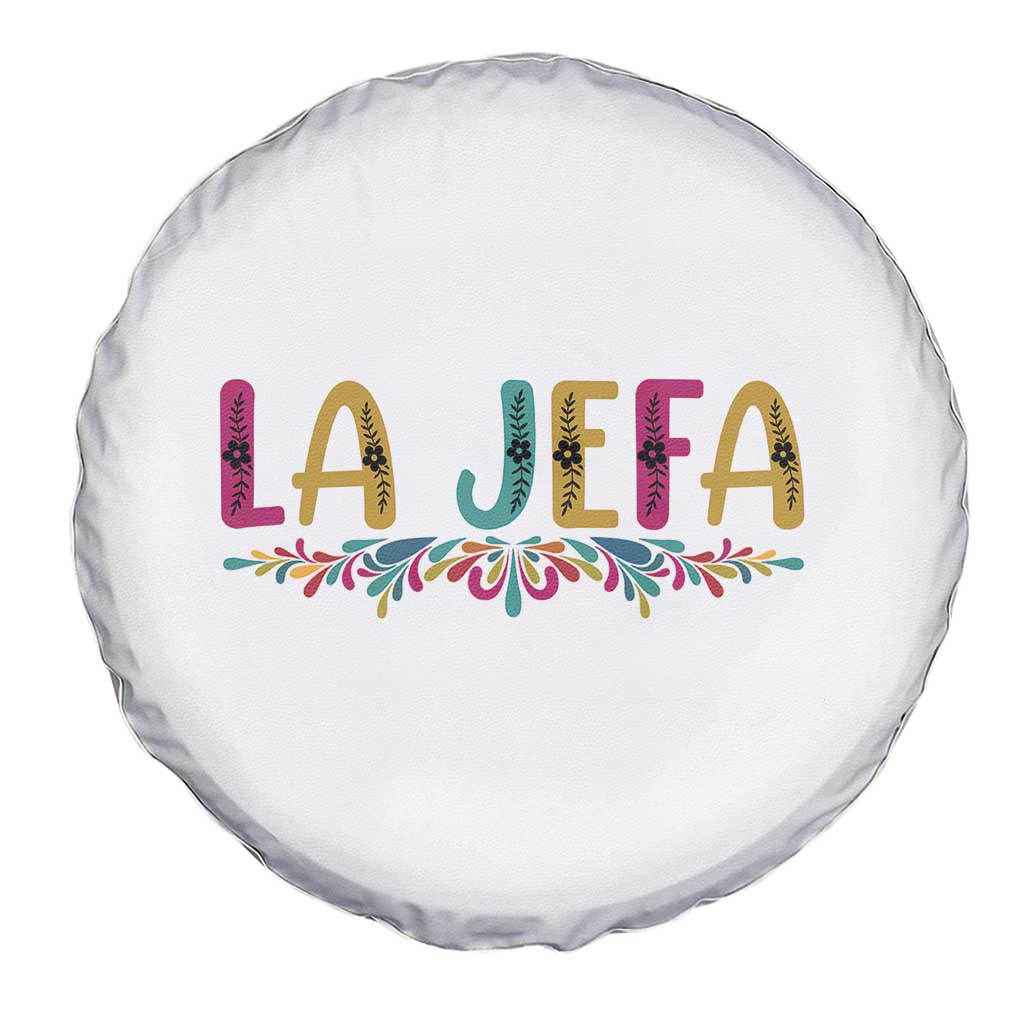Funny Mexican Spanish La Jefa Boss Spare Tire Cover Mexican Flowers