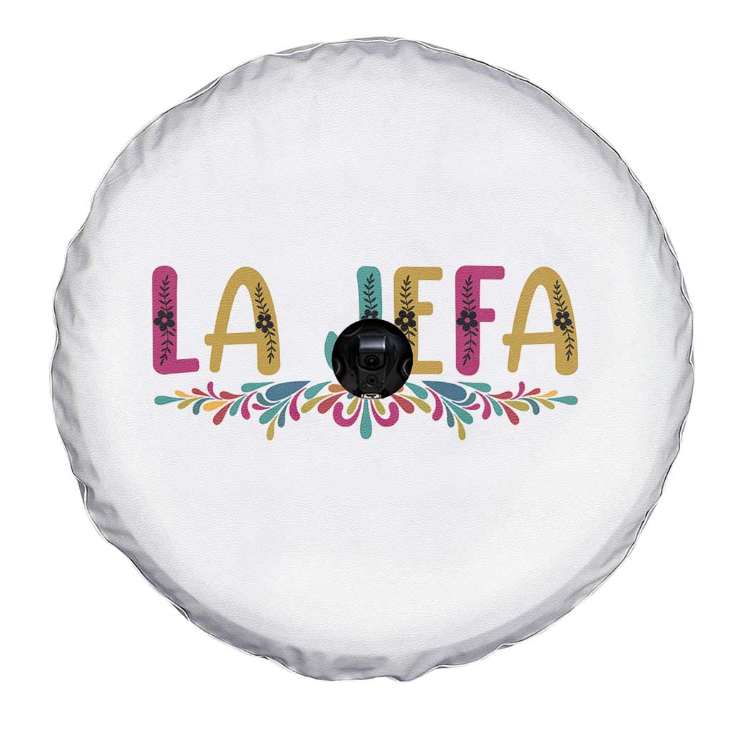 Funny Mexican Spanish La Jefa Boss Spare Tire Cover Mexican Flowers