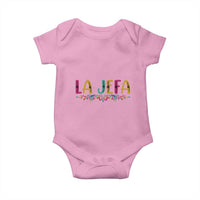 Funny Mexican Spanish La Jefa Boss Baby Onesie Mexican Flowers