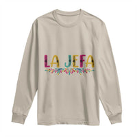 Funny Mexican Spanish La Jefa Boss Long Sleeve Shirt Mexican Flowers