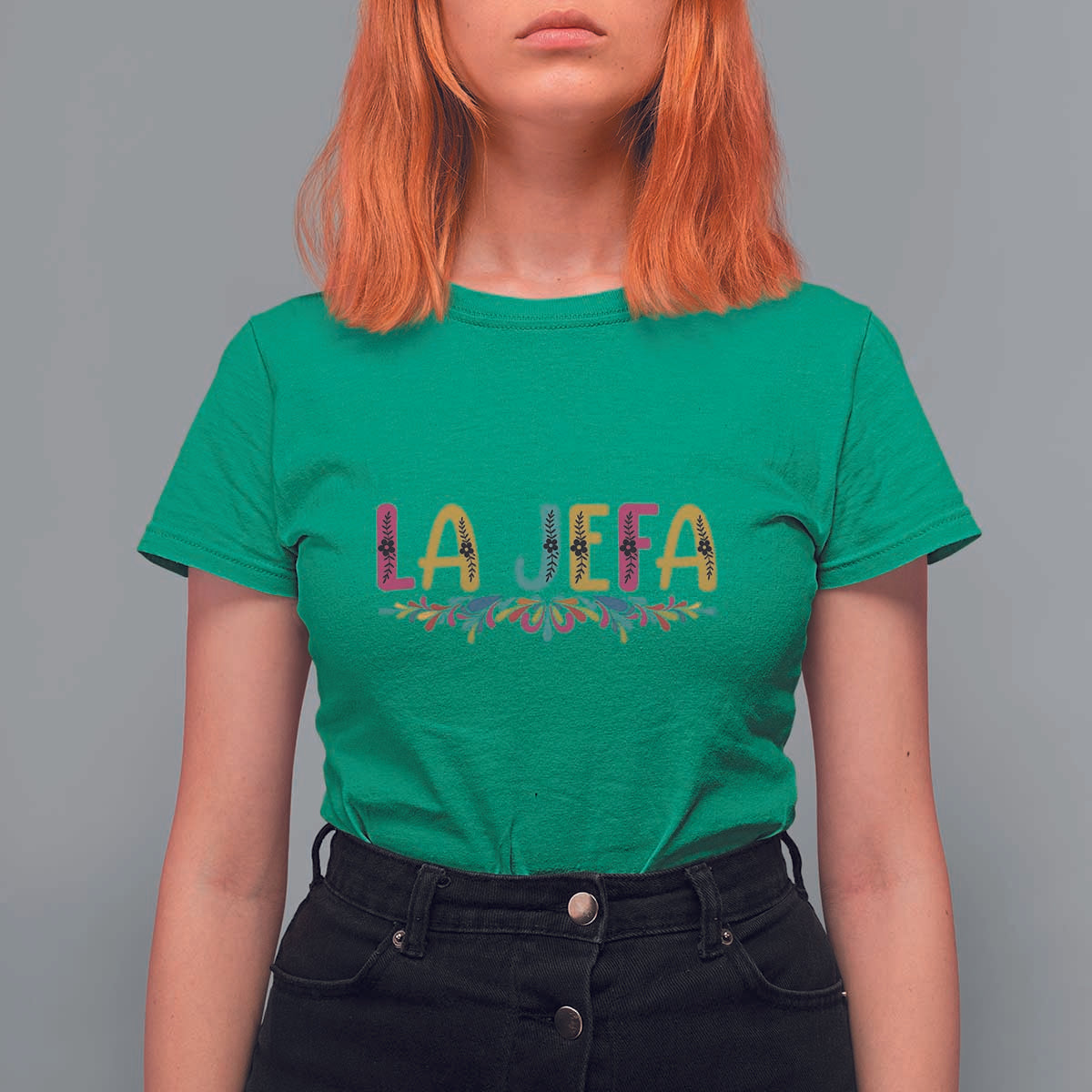 Funny Mexican Spanish La Jefa Boss T Shirt For Women Mexican Flowers