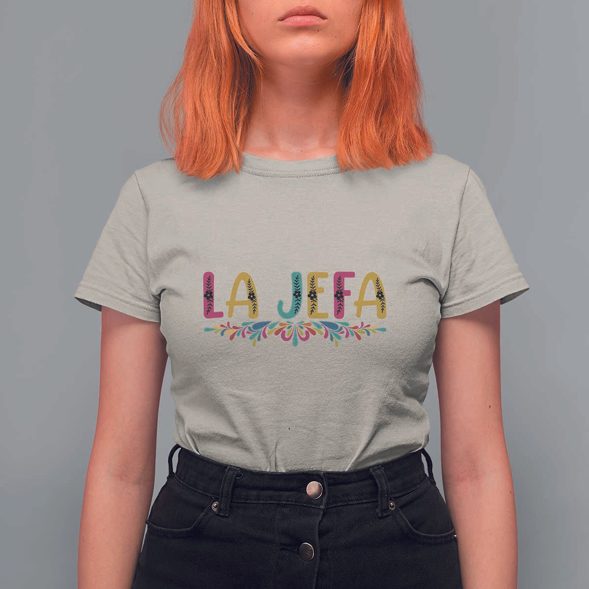 Funny Mexican Spanish La Jefa Boss T Shirt For Women Mexican Flowers