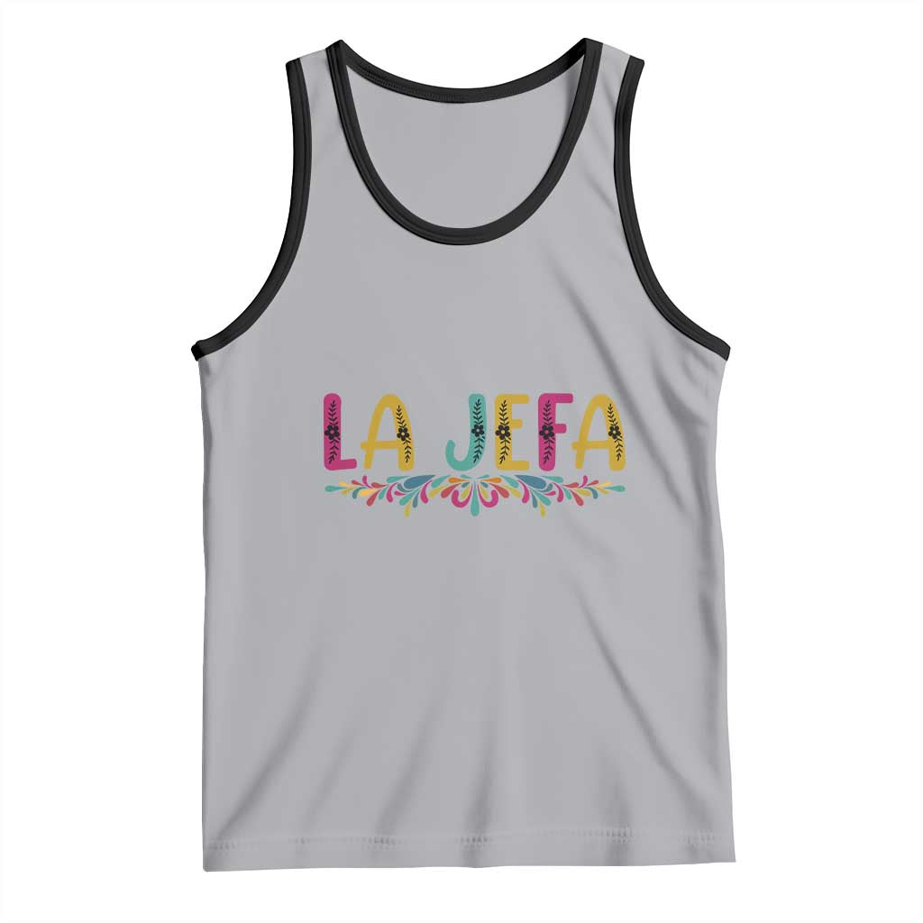Funny Mexican Spanish La Jefa Boss Tank Top Mexican Flowers