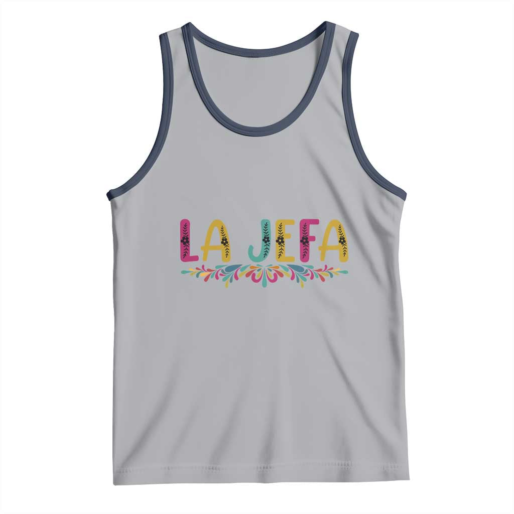 Funny Mexican Spanish La Jefa Boss Tank Top Mexican Flowers