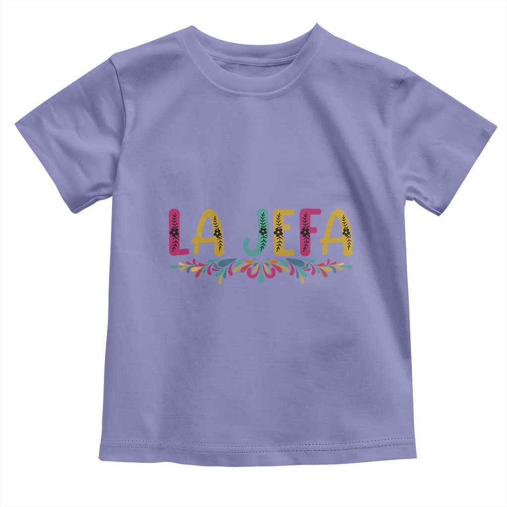 Funny Mexican Spanish La Jefa Boss Toddler T Shirt Mexican Flowers