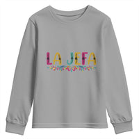 Funny Mexican Spanish La Jefa Boss Youth Sweatshirt Mexican Flowers