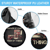 Knower Of Stuff Fixer Of Things Spare Tire Cover Funny Handyman Fathers Day American Flag