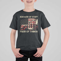 Knower Of Stuff Fixer Of Things T Shirt For Kid Funny Handyman Fathers Day American Flag