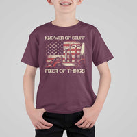 Knower Of Stuff Fixer Of Things T Shirt For Kid Funny Handyman Fathers Day American Flag