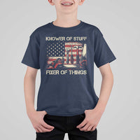 Knower Of Stuff Fixer Of Things T Shirt For Kid Funny Handyman Fathers Day American Flag