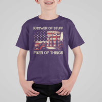 Knower Of Stuff Fixer Of Things T Shirt For Kid Funny Handyman Fathers Day American Flag