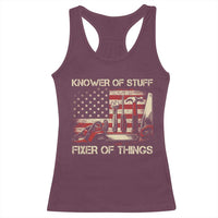 Knower Of Stuff Fixer Of Things Racerback Tank Top Funny Handyman Fathers Day American Flag
