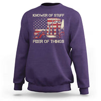 Knower Of Stuff Fixer Of Things Sweatshirt Funny Handyman Fathers Day American Flag
