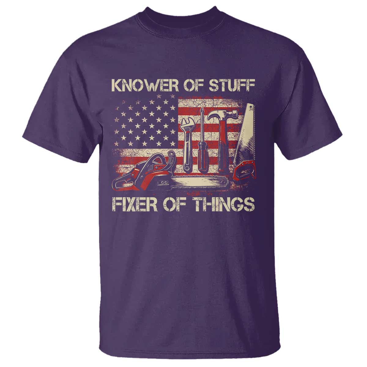 Knower Of Stuff Fixer Of Things T Shirt Funny Handyman Fathers Day American Flag
