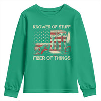 Knower Of Stuff Fixer Of Things Youth Sweatshirt Funny Handyman Fathers Day American Flag