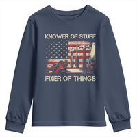 Knower Of Stuff Fixer Of Things Youth Sweatshirt Funny Handyman Fathers Day American Flag