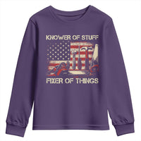 Knower Of Stuff Fixer Of Things Youth Sweatshirt Funny Handyman Fathers Day American Flag