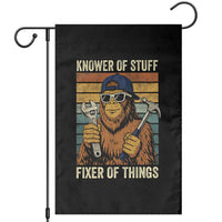 Knower Of Stuff Fixer Of Things Garden Flag Mechanic Bigfoot Dad