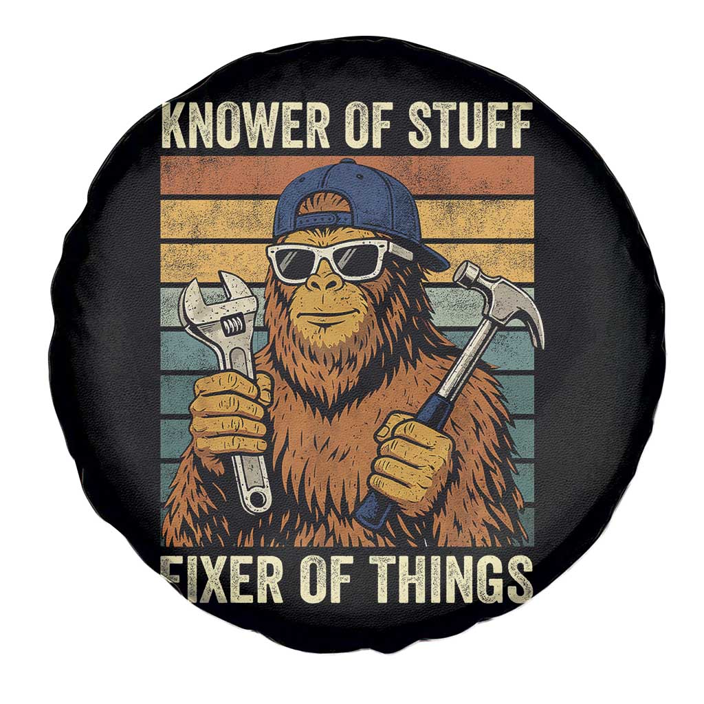 Knower Of Stuff Fixer Of Things Spare Tire Cover Mechanic Bigfoot Dad
