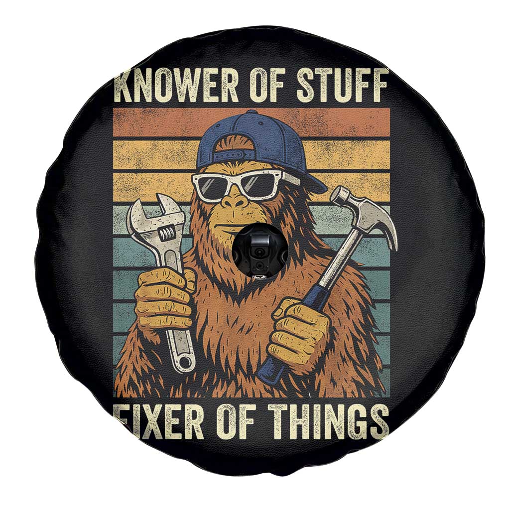 Knower Of Stuff Fixer Of Things Spare Tire Cover Mechanic Bigfoot Dad