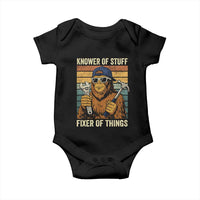 Knower Of Stuff Fixer Of Things Baby Onesie Mechanic Bigfoot Dad