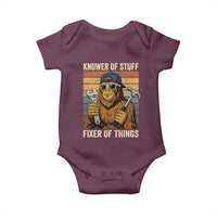 Knower Of Stuff Fixer Of Things Baby Onesie Mechanic Bigfoot Dad