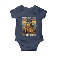 Knower Of Stuff Fixer Of Things Baby Onesie Mechanic Bigfoot Dad