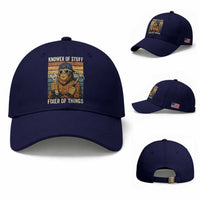 Knower Of Stuff Fixer Of Things Baseball Cap Mechanic Bigfoot Dad