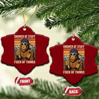 Knower Of Stuff Fixer Of Things Ceramic Ornament Mechanic Bigfoot Dad