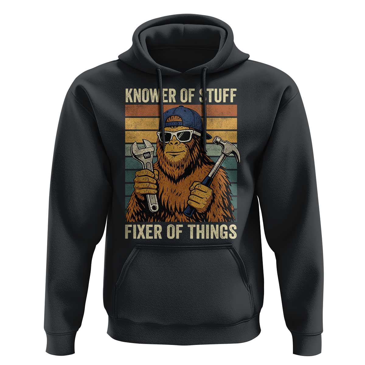 Knower Of Stuff Fixer Of Things Hoodie Mechanic Bigfoot Dad