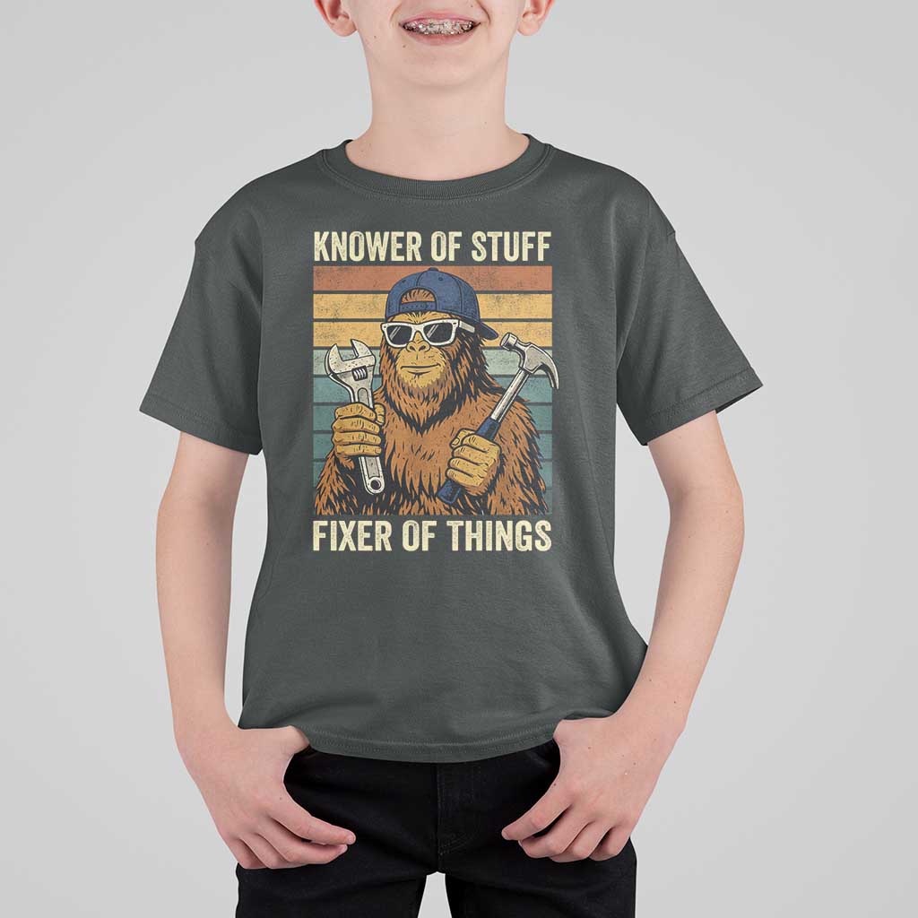 Knower Of Stuff Fixer Of Things T Shirt For Kid Mechanic Bigfoot Dad