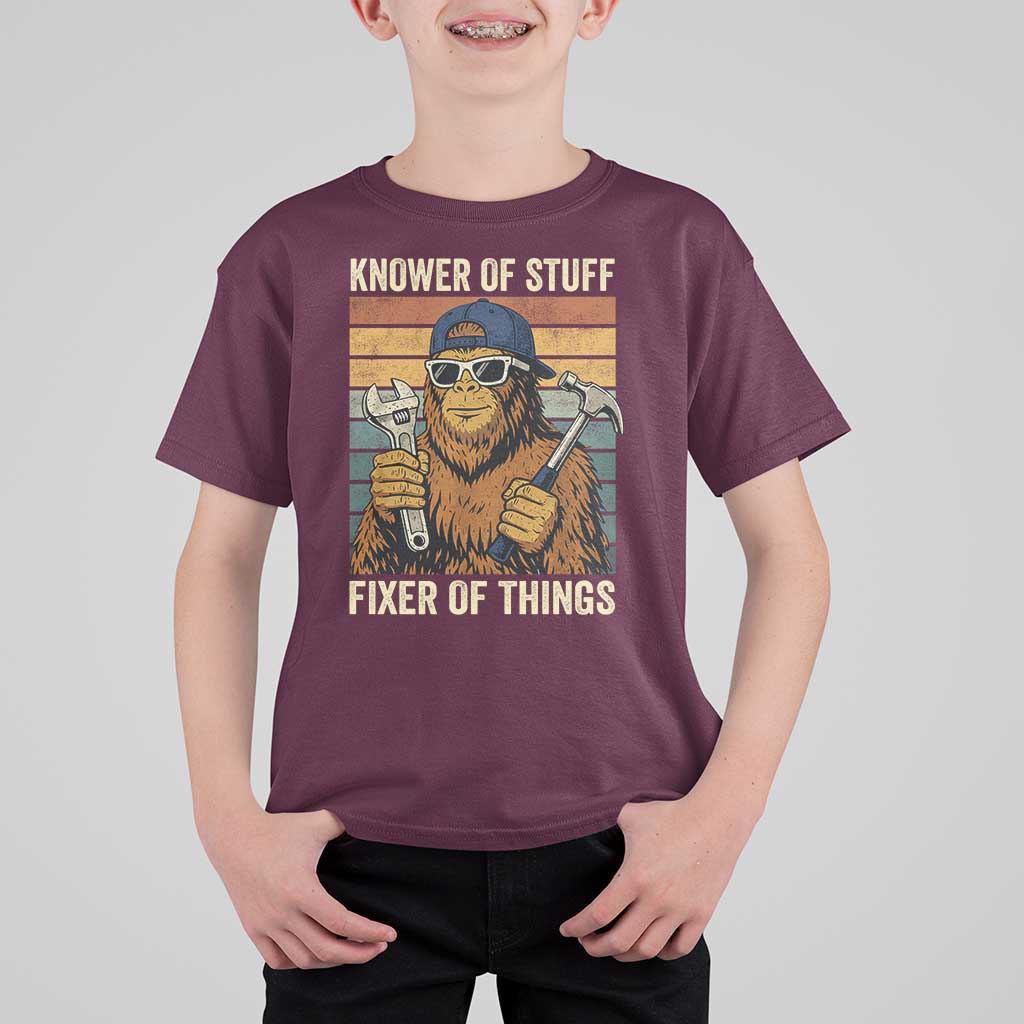 Knower Of Stuff Fixer Of Things T Shirt For Kid Mechanic Bigfoot Dad