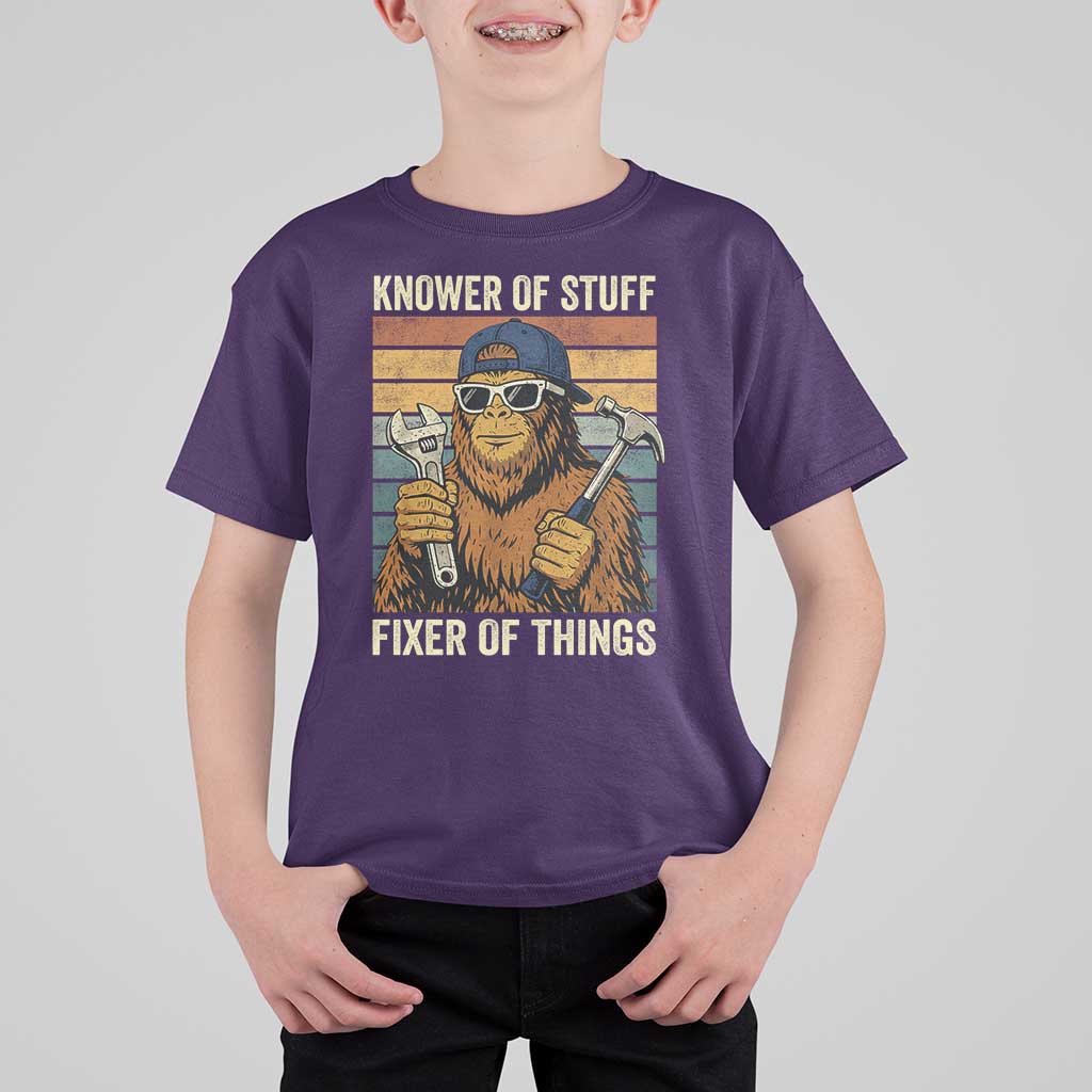 Knower Of Stuff Fixer Of Things T Shirt For Kid Mechanic Bigfoot Dad