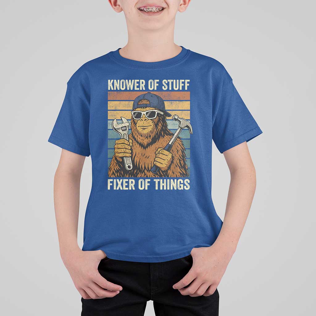 Knower Of Stuff Fixer Of Things T Shirt For Kid Mechanic Bigfoot Dad
