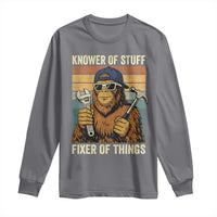 Knower Of Stuff Fixer Of Things Long Sleeve Shirt Mechanic Bigfoot Dad