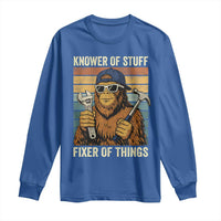 Knower Of Stuff Fixer Of Things Long Sleeve Shirt Mechanic Bigfoot Dad