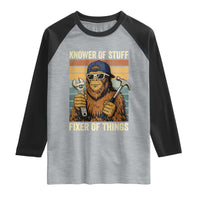 Knower Of Stuff Fixer Of Things Raglan Shirt Mechanic Bigfoot Dad