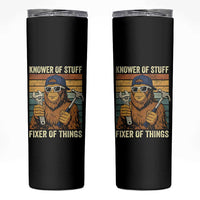 Knower Of Stuff Fixer Of Things Skinny Tumbler Mechanic Bigfoot Dad