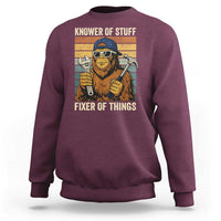 Knower Of Stuff Fixer Of Things Sweatshirt Mechanic Bigfoot Dad
