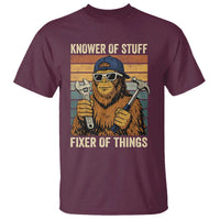 Knower Of Stuff Fixer Of Things T Shirt Mechanic Bigfoot Dad