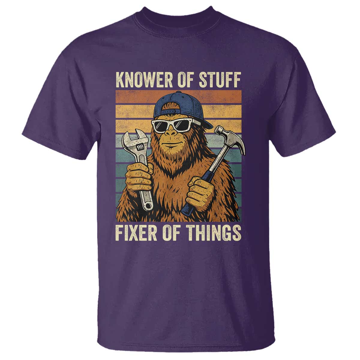 Knower Of Stuff Fixer Of Things T Shirt Mechanic Bigfoot Dad