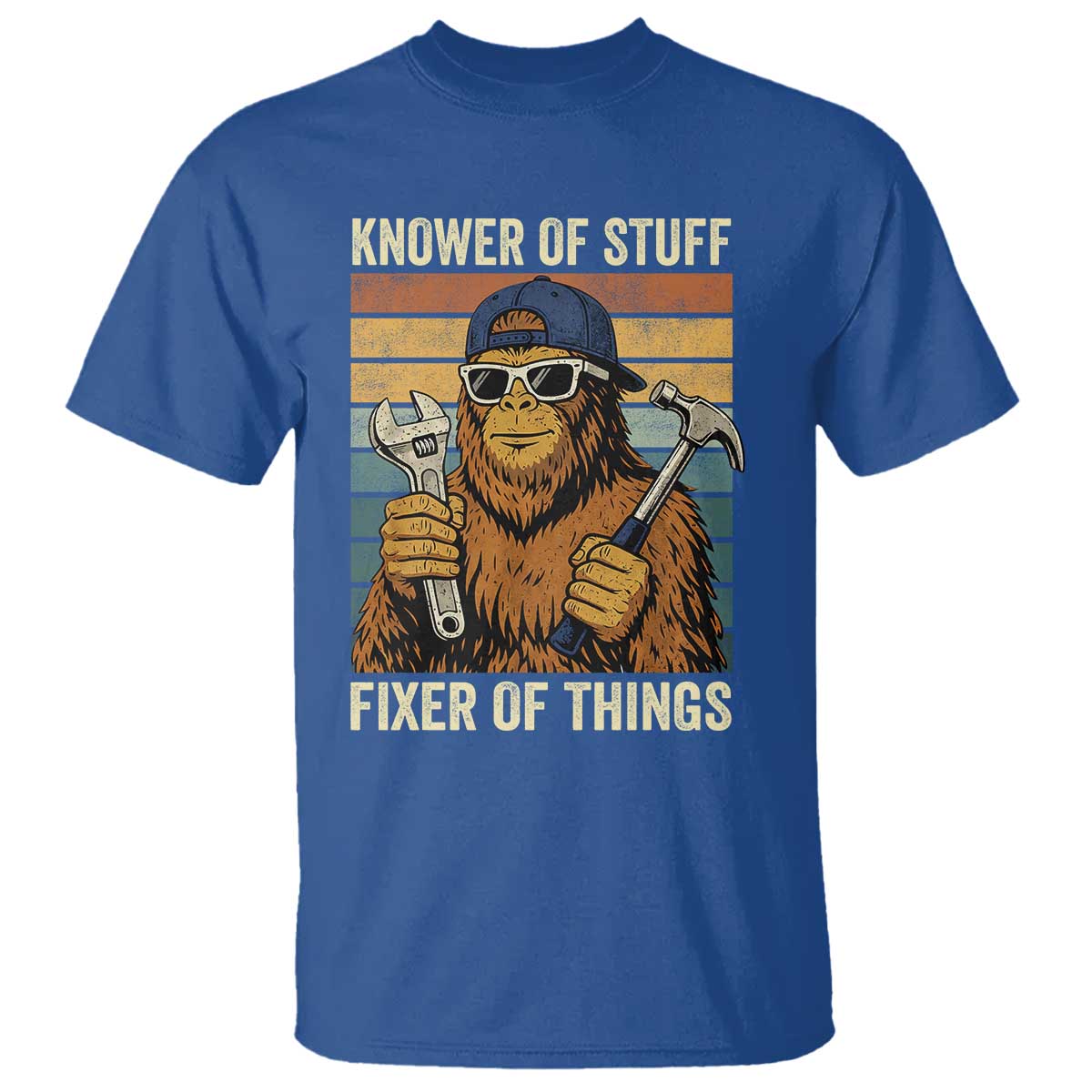 Knower Of Stuff Fixer Of Things T Shirt Mechanic Bigfoot Dad