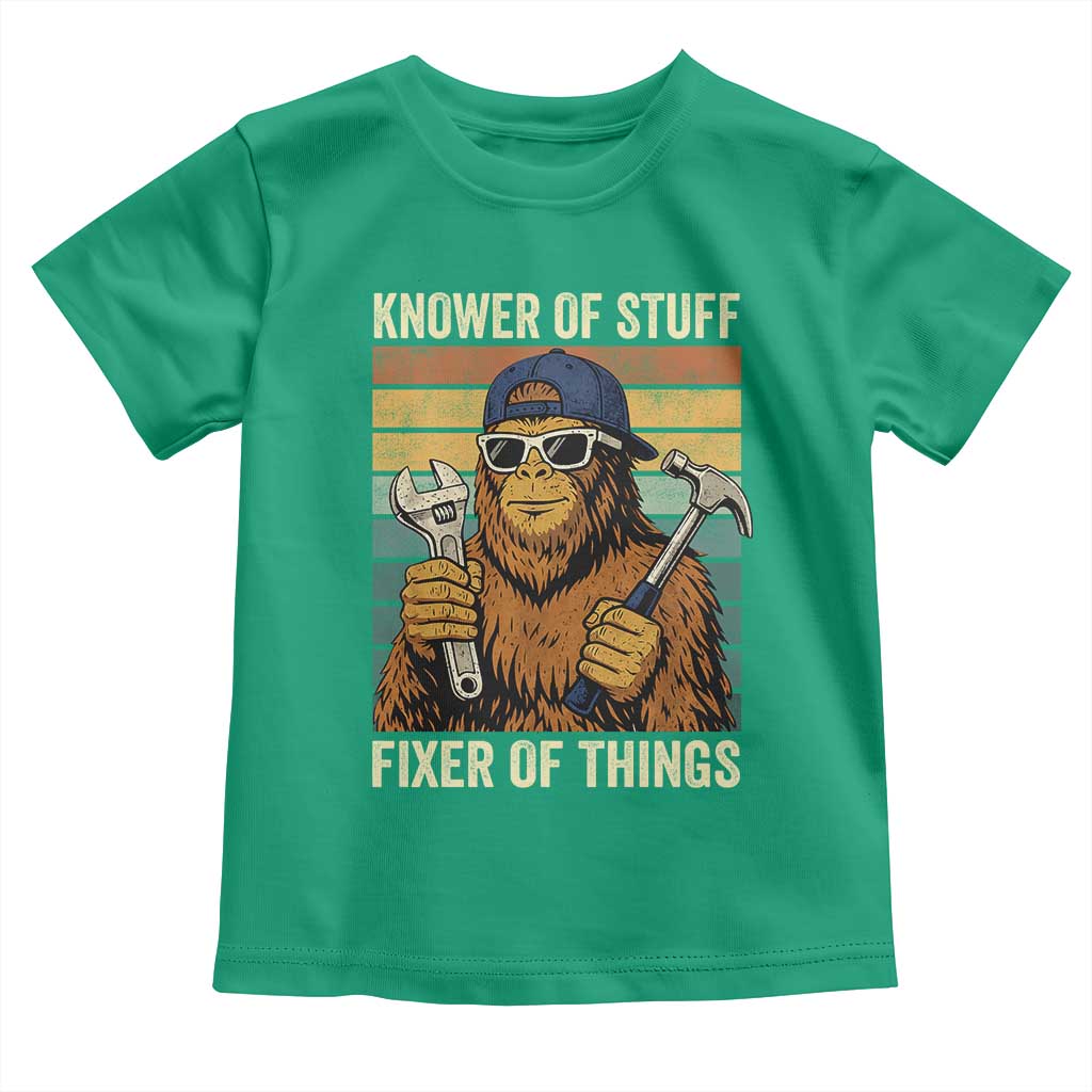 Knower Of Stuff Fixer Of Things Toddler T Shirt Mechanic Bigfoot Dad